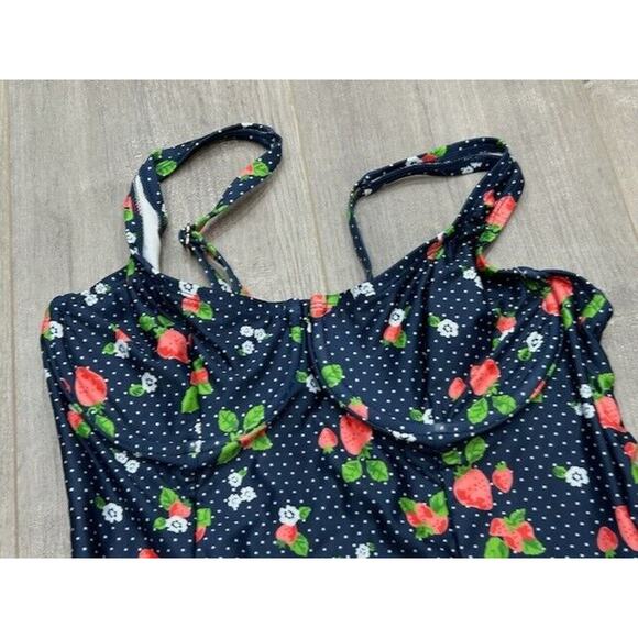 ModCloth Womens Brandy One Piece Swimsuit Underwire Fruity Polka Dot Navy Size M - Picture 6 of 10